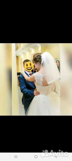 Свадебное платье 44 46 бу