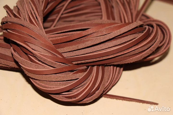 Шнур кожаный плоский. 3-4 мм