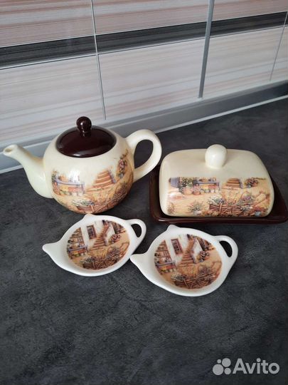 Заварочный чайник, масленка, под пакетики