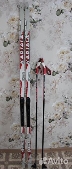 Лыжи беговые (190см) и ботинки(41р)