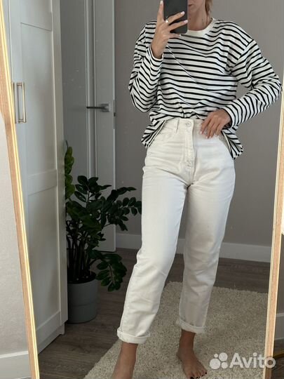 Джинсы белые zara брюки