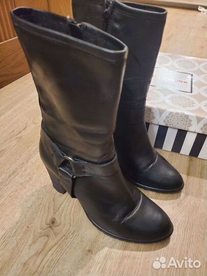 Кожаные сапоги 39 размер