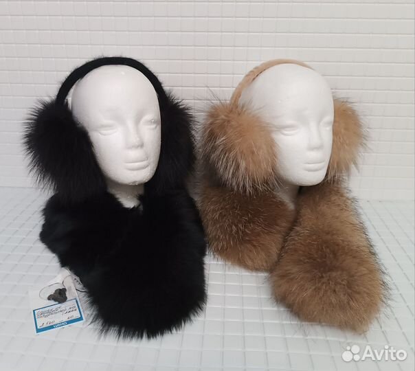 Новые Меховые наушники натуральный мех