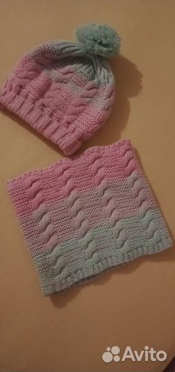 Комплект шапка и снуд для девочки