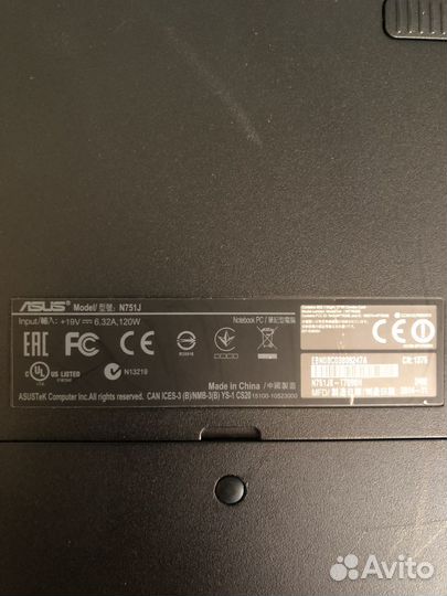 Ноутбук asus N751JK