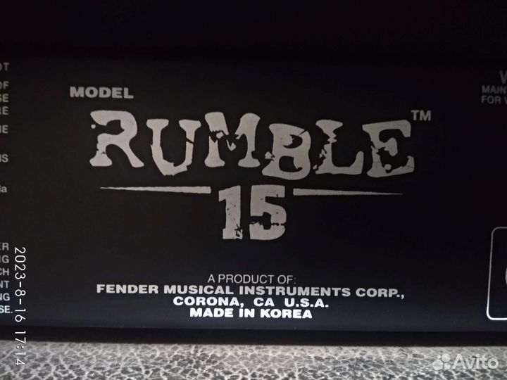 Басовый комбоусилитель Fender Rumble 15