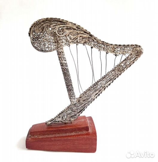 Арфа. Серебро 925 проба. Скань. СССР