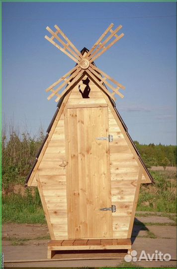 Дачный туалет деревянный прямоугольник LLR