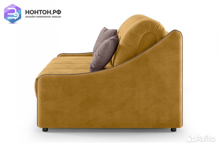 Диван аккордеон Эско горчичный / коричневый