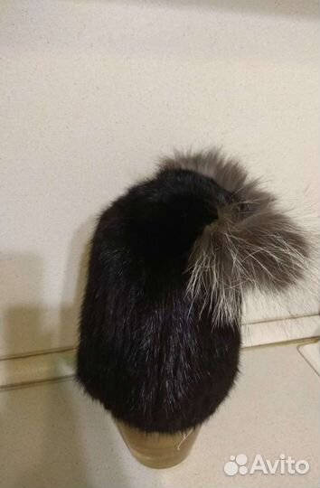 Шапка норковая вязаная женская