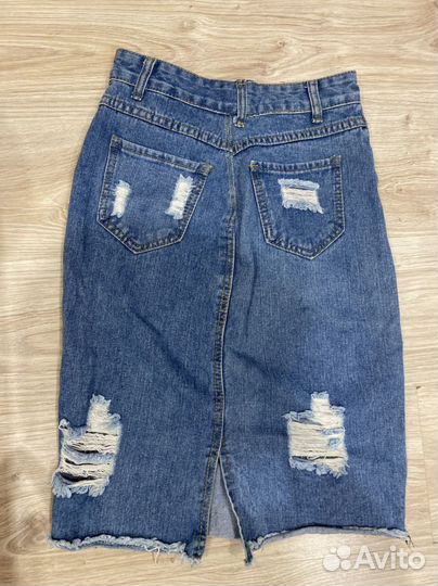 Джинсовая юбка zara новая