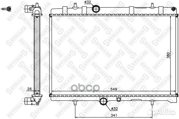 Радиатор системы охлаждения 10-25201-SX Stellox