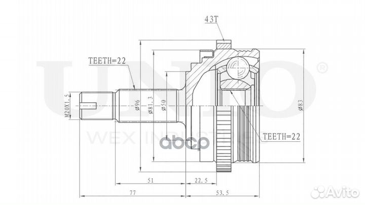 ШРУС наружный CVJ-20089 unio