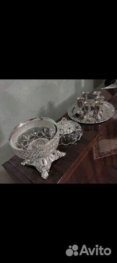 Конфетница ваза Розенберг поднос рюмки мельхиор