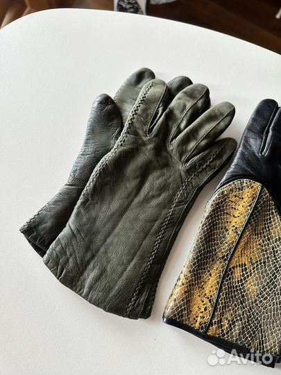 Перчатки женские кожаные
