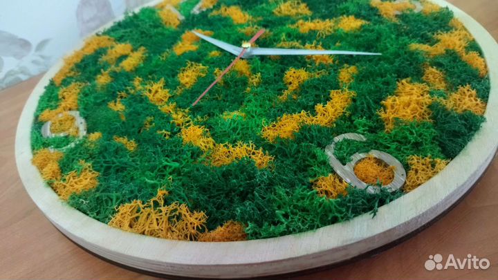 Часы настенные со стабилизированным мхом