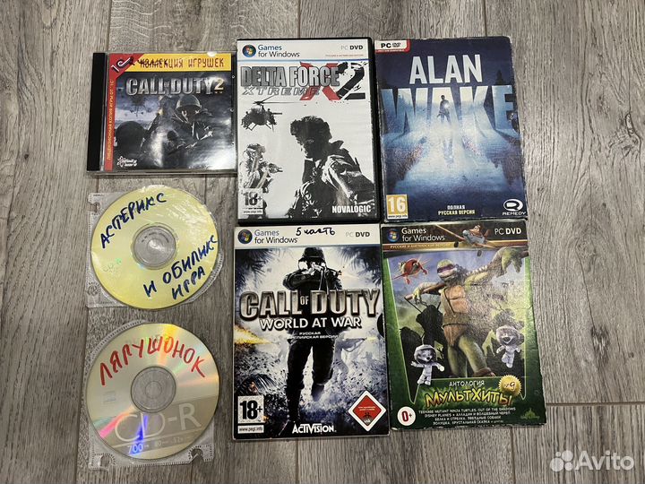 Диски с играми Crazy Frog Call of Duty Alan Wake