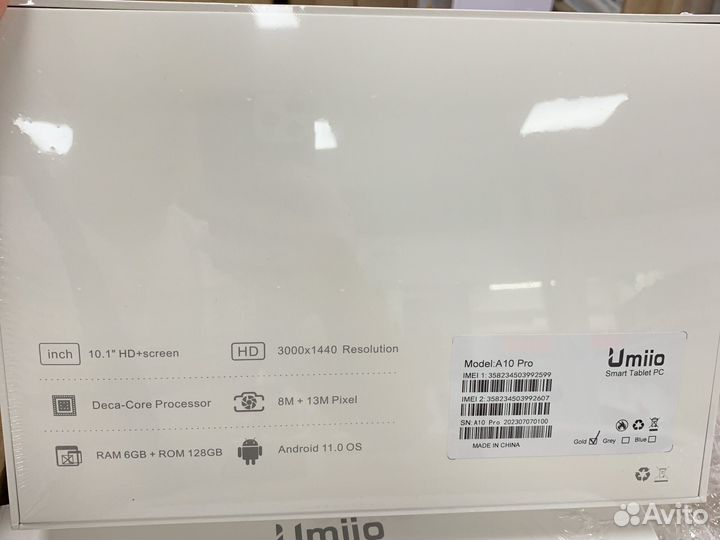 Планшет umiio a10pro