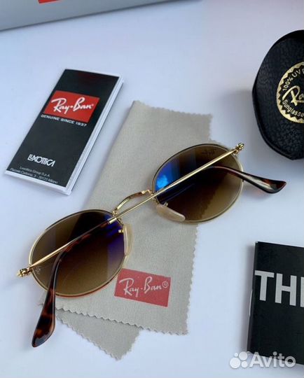 Очки ray ban oval коричневые