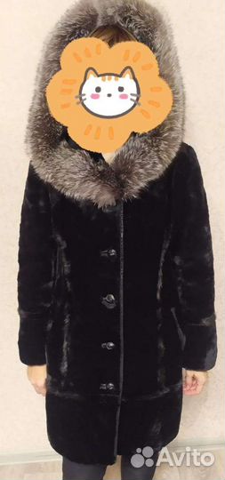 Шуба мутоновая с капюшоном