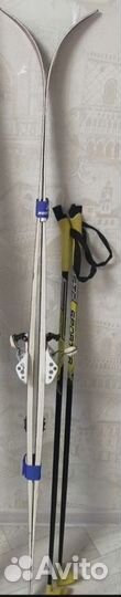 Беговые лыжи tissa 160см, палки