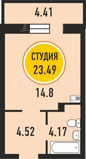 Квартира-студия, 22 м², 7/16 эт.