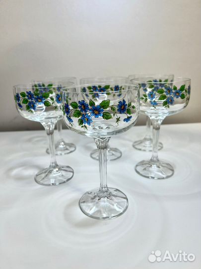 Фужеры (шампанки) с незабудками времен СССР