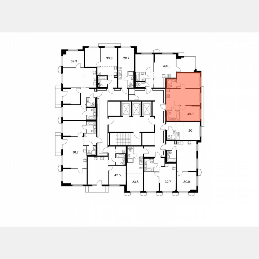 2-к. квартира, 49,9 м², 21/24 эт.