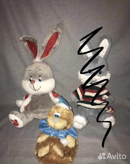 Игрушки мягкие, мешок для подарка