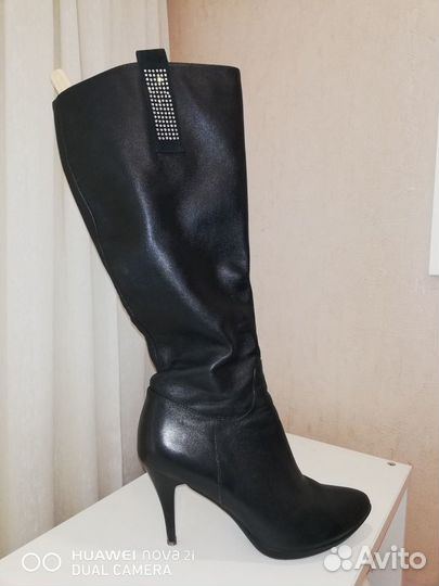 Сапоги осенние кожанные 40