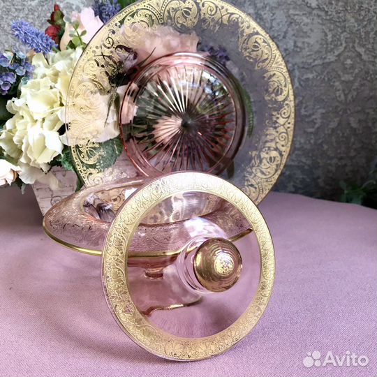 Конфетница/ваза с тарелкой, винтаж, Франция