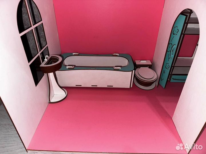 Домик кукольный с мебелью