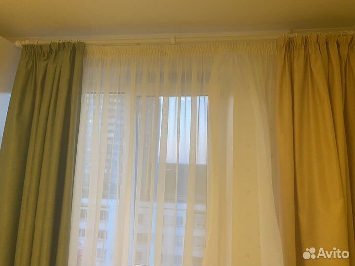 Шторы с карнизом и тюль