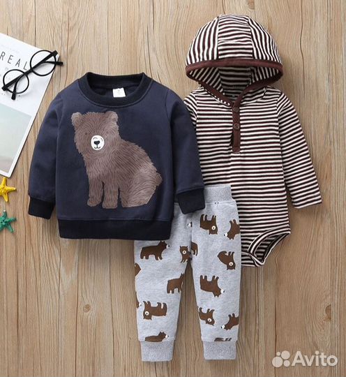 Комплект новый теплый для мальчика 18м