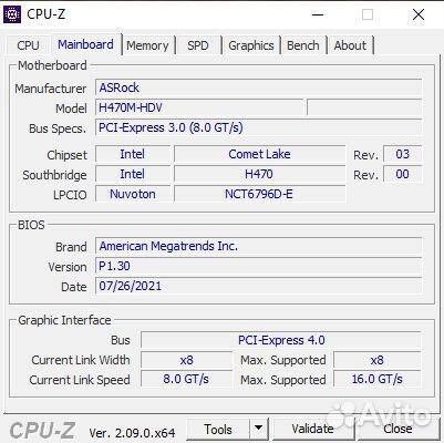 Материнская плата AsRock H470M-HDV + 16Gb DDR4