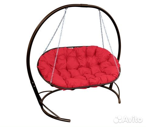 Подвесное кресло-диван Мамасан со стойкой (коричне