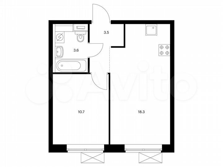 1-к. квартира, 36,1 м², 22/33 эт.