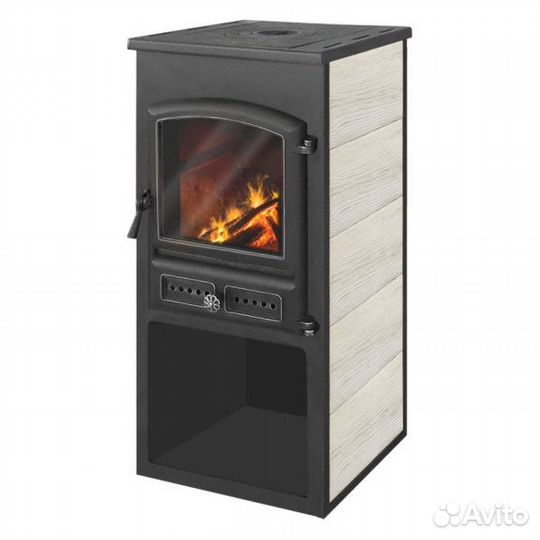 Печь-камин Etna (Этна) бкд с плитой (Бежевый)