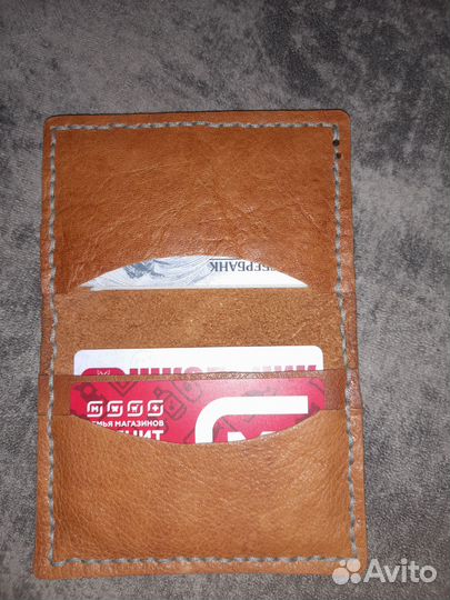 Бумажник для карточек натуральная кожа