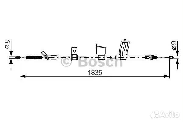 Трос ручного тормоза nissan qashqai 1835мм