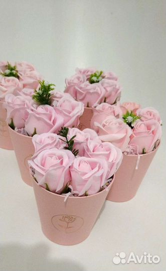 Мыльные розы в коробке