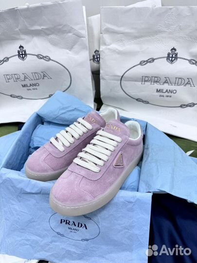 Кроссовки Prada кеды Прада замшевые premium