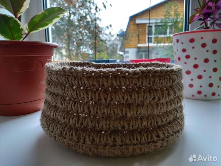 Вязаные корзины из джута (на заказ) любой размер