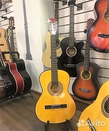 Гитара детская размер 1/2 новая оранжевая
