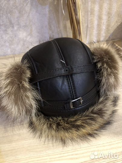 Шапка меховая/кожанная