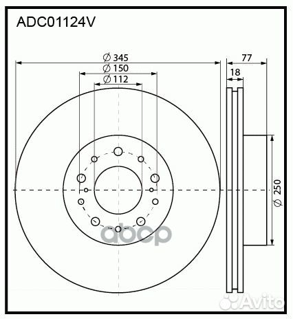 Диск тормозной зад Allied Nippon ADC01124V ADC0