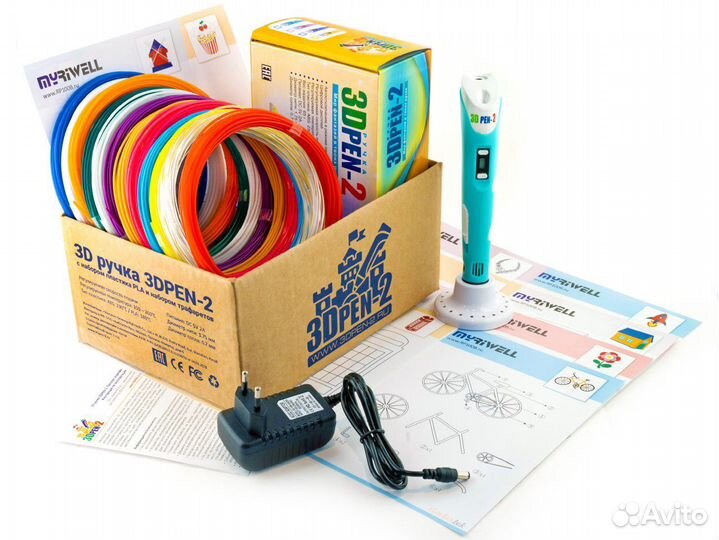 3D ручка 3DPen-2, пластик PLA и трафареты