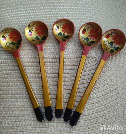 Деревянные ложки хохлома СССР