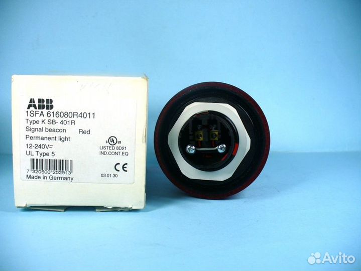 Лампа-маячок сигнальная красная ABB KSB-401R12-230