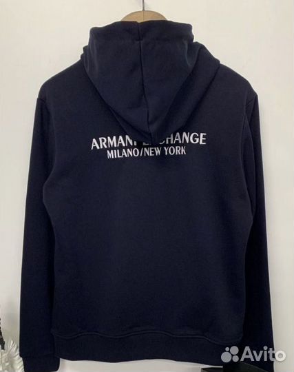 Зип худи armani exchange milano new york синий